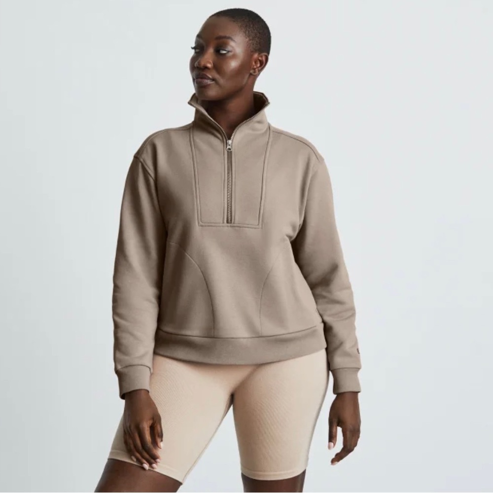 Everlane Track Half-Zip | Burnt Sugar | size small